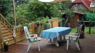 Garten und Terasse der Ferienwohnung 